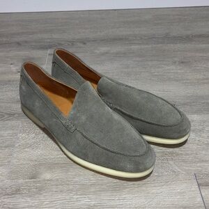 Ecco citytray lite ultra soft premium suede loafers green/gray size 13